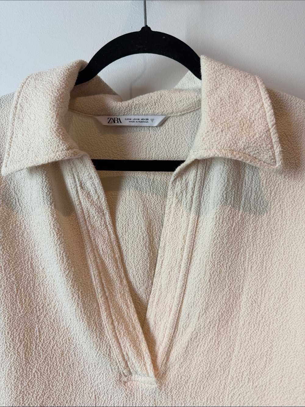 Zara Off-White pancho style collared Top - Picture 4 of 7